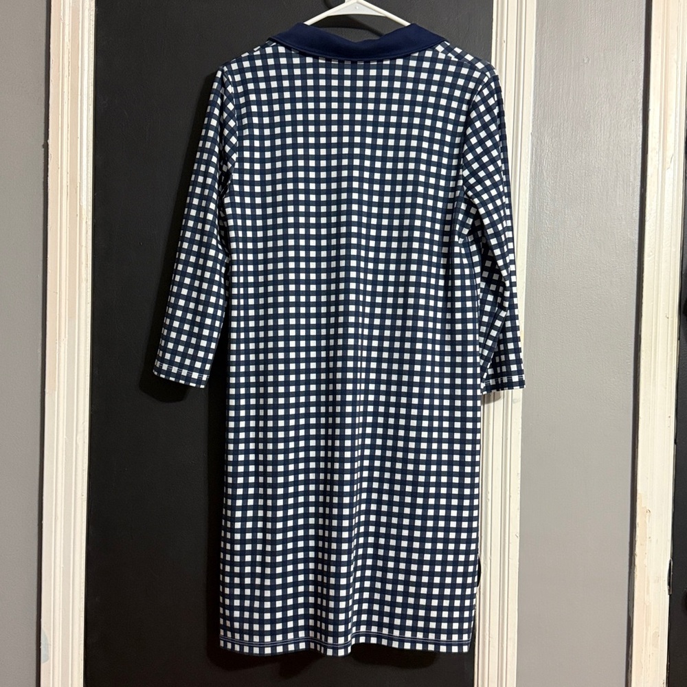 Draper James Lands’ End Checked Stretch Casual Mini Dress Size: M (10/12) - Picture 2 of 6